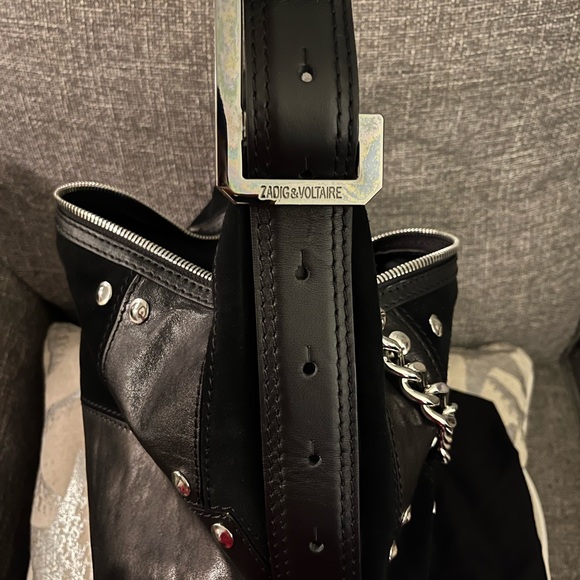 Zadig & Voltaire Black Shoulder Bag with Silver Accents - Picture 5 of 10